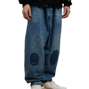 Nouveau pantalon en jean décontracté pour homme, style hip-hop, jean ample à effet laser, streetwear, jean baggy - Product Image 1