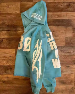 Vente en gros Fabricants de vêtements d'hiver Sweat à capuche vieilli lavé à l'acide surdimensionné Streetwear Sweats à capuche en coton pour hommes - Product Image 2