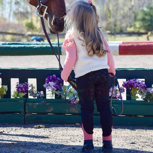 Collants d'équitation en cuir synthétique avec poches latérales pour enfants, Patch de genou, nouveau Style - Product Image 6