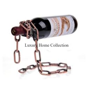 Soporte de cadena de botella de almacenamiento de vino de Metal de lujo con recubrimiento en polvo de Color negro moderno soporte decorativo para mesa de bar y cafetería De La India - Product Image 2