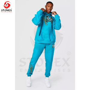 Sweat à capuche personnalisé de haute qualité XXL surdimensionné avec impression bouffante Ensemble de vêtements de sport décontractés d'hiver pour hommes avec logo Survêtement à capuche - Product Image 2