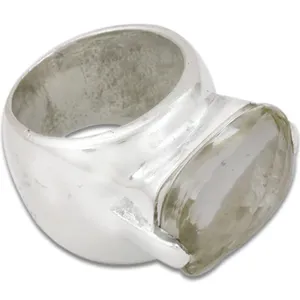 925 Silver Gemstone Cocktail <b>Ring</b> with Onyx Bezel Setting Trendy Minimalist Unisex Everyday Wear Jewelry - Product Image 1