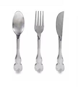 Luxury Antique Handle Stainless Steel Vintage Silverware Flatware <b>Cutlery</b> <b>Set</b> in Silver for Wedding - Product Image 5