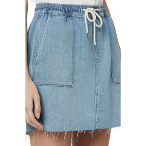 2025 nouveauté prix usine femmes Denim jupe filles Sexy court Mini Jean jupe respirant Logo personnalisé décontracté naturel - Product Image 1