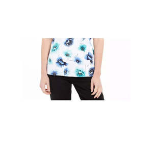 Camiseta Henley Blanca Transpirable para Mujer Karen Scott, Estampada, Talla Mediana - Product Image 3