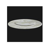 Assiette à vaisselle en marbre naturel blanc Lazy Susan fait à la main 12 "305mm pour Offre Spéciale de forme ronde