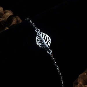 NOVAMART Fine Zarkan Linear Silver <b>Bracelet</b> with Leaf Cut Diamond Elegant <b>Bangles</b> & <b>Bracelets</b> Collection Wholesale Export - Product Image 4