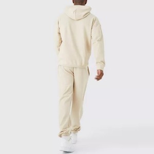 Sweat-shirt unisexe à col rond effet délavé Mono Rider, pantalon de survêtement grande taille, ensemble streetwear déchiré en polyester/coton - Product Image 3