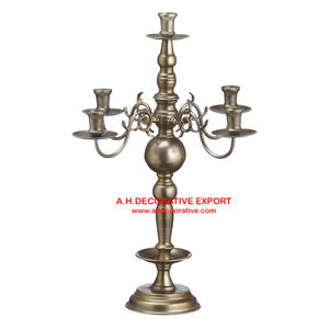 เชิงเทียนอลูมิเนียมเคลือบเงาสีทองขนาดใหญ่ทำมือแท่นวางเทียนไฟ3ชิ้นสำหรับตกแต่งคริสต์มาส - Product Image 6