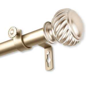 Solid brass metal <b>curtain</b> rod finials with regal shape and heavy <b>weight</b> <b>for</b> upscale homes and heritage window decor - Product Image 2