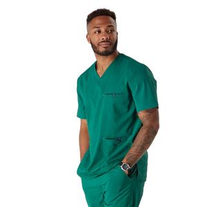 Haut de blouse médicale à col en V pour homme, fabriqué par un fabricant OEM, uniforme d'hôpital, manches courtes, vêtements de soins de santé pour hommes - Product Image 3