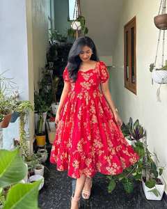 ชุดเดรสชิ้นเดียวสำหรับสตรีสุดพิเศษชุดราตรียาวพิมพ์ลายผ้าฝ้ายสำหรับป้อนอาหารชุดแต่งงานดีไซน์เนอร์ชุดออกงานปาร์ตี้ - Product Image 4