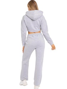Ensemble de survêtement pour femme à capuche, style décontracté, vêtements d'hiver confortables et tendance, fermeture éclair, personnalisable en couleur et en logo - Product Image 2
