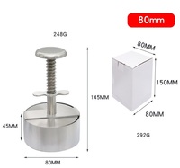 Presse à viande pour hamburgers en acier inoxydable léger et durable, fabriquée directement par le fabricant, facile à nettoyer et à utiliser.