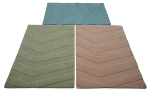 Alfombra Rectangular Delgada de Lana 100% Teal con Rayas Modernas, Textura de Pelo Medio, Tejida a Mano, Ecológica, para Sala de Estar/Hogar - Product Image 4
