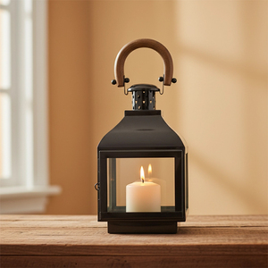 Stylish Home <b>Black</b> Nickel Metal <b>Lantern</b> For Wedding Decoration - Product Image 1