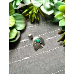 Pendentif Shirley Henry en turquoise de la montagne Sonoran et argent sterling avec technologie d'incrustation à sertissage clos - Product Image 3
