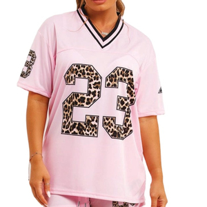 ชุดกีฬาสองชิ้นสำหรับผู้หญิงชุดกีฬาลำลองพิมพ์ลายเสือดาวสีชมพูจำนวน23ชิ้น - Product Image 3