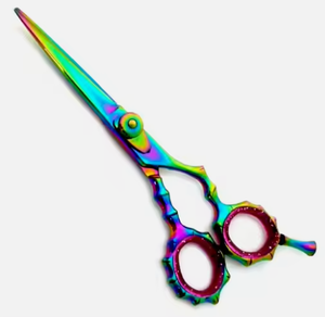 Ciseaux de cheveux professionnels rasoir pointu multi-plasma enduit arc-en-ciel ciseaux de Salon de coiffure en acier inoxydable japonais - Product Image 3