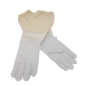 Guantes de apicultura antialérgicos de Cuero 100% algodón, guantes de protección contra picaduras de abeja UNISEX, guantes ventilados de manga larga, equipo - Product Image 1