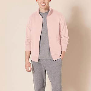 Men's <b>Blush</b> Pink Waterproof Performance Zip-Up Jacket 240g Ultra-Soft Woolen Blend OEM Precision-Engineered Embroidery Elite - Product Image 4