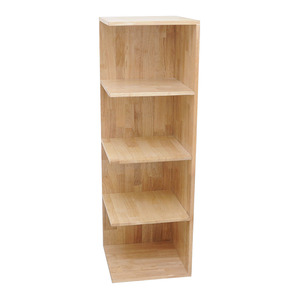 Modern 5-Tier Metal <b>Bookshelf</b> 30x30x120cm Rubber Wood for Living Room & Office KGT68001 - Product Image 4