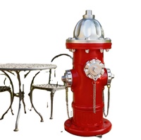 Statue décorative en résine en forme de poteau d'incendie, grande figurine rouge pour la décoration de jardin