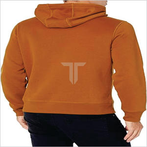 Sweat à capuche zippé pour homme, manches longues, en molleton polyester/coton, couleur unie, écologique, teinture unie, collection automne – Meilleures ventes - Product Image 2