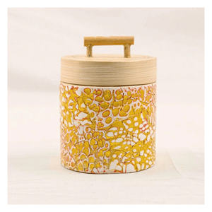 Pot en bambou artisanal exquis incrusté de nacre, personnalisable, unique, pour le rangement de bonbons, de bijoux et la décoration intérieure - Product Image 6