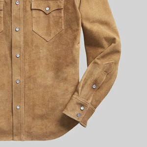 Chemise en daim en cuir pour hommes de qualité supérieure Chemise en daim en cuir de haute qualité pour hommes - Product Image 5