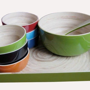 Cuenco de bambú biodegradable al por mayor, cuenco de cocina hecho a mano respetuoso con el medio ambiente para presentación sostenible de alimentos - Product Image 2