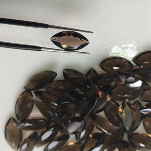 Cuarzo Ahumado Marrón Natural, Corte Marquesa de 14x7 mm, Gema Suelta de la Mejor Calidad para la Fabricación de Joyas - Product Image 2