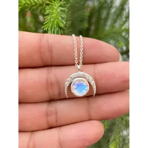 Collier en argent 925 en forme de croissant de lune pour les occasions de cadeaux - Product Image 4