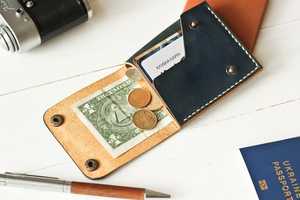 Portefeuille bifold en cuir véritable vintage à fermeture ouverte pour homme, design minimaliste, porte-monnaie LBW-0136 - Product Image 2