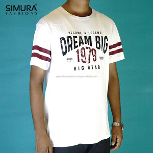 T-shirt en coton pour homme SIMURA, manches courtes, col rond, imprimé, design décontracté, coupe classique avec logo imprimé sur le devant - Product Image 3