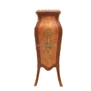 Pedestal Decorativo de Madera con Tapa de Mármol de Lujo - Product Image 3