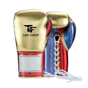 Gants de boxe en cuir de style professionnel personnalisés de 10 oz avec fermeture auto-agrippante pour entraînement sur sac de frappe, sparring et kickboxing - Product Image 3