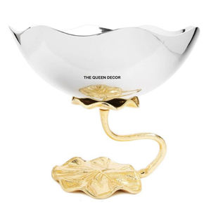 Factory Wholesale Aluminum Metal Coral Design Bowls Used Gold Plated for Serving and <b>Table</b> <b>Top</b> Decoration - Product Image 5