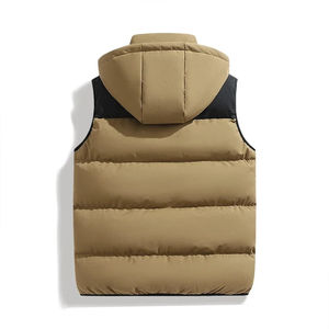 Automne hiver gilet pour hommes et femmes respirant coton décontracté simple boutonnage veste avec col et poche grande taille - Product Image 2