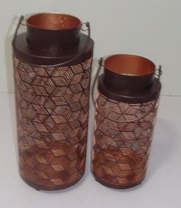 Ensemble de lanternes à bougies en métal marocain de luxe, décoratives, avec doublure en cuivre, porte-bougie suspendu pour mariage, fête, décoration de jardin - Product Image 2