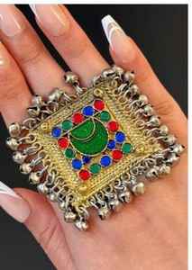 Anillos Afganos Vintage Hechos a Mano de Acero Inoxidable de Alta Calidad, Joyería Personalizada para Mujer, Bodas y Venta al por Mayor - Product Image 6