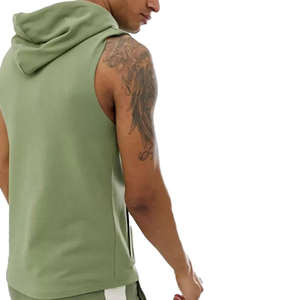 เสื้อมีฮู้ดกล้ามเนื้อแขนกุดสำหรับผู้ชายเสื้อกล้ามออกกำลังกายสำหรับฝึกซ้อมวิ่งและชุดกีฬาแบบลำลอง - Product Image 3