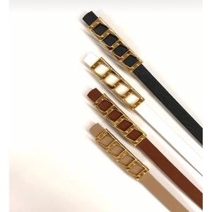 Cinturón Casual Básico para Mujer con Hebilla de Cadena Delgada Hecha de Aleación - Product Image 2