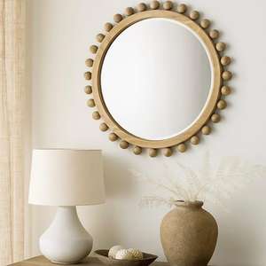 Espejo de pared enmarcado de ratán de bambú de estilo retro característico Característica elegante para su hogar - Product Image 1