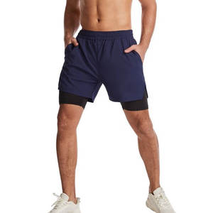 Ropa de gimnasio Pantalones cortos para hombre Forro de entrenamiento atlético de gimnasio de secado rápido con bolsillos laterales - Product Image 4