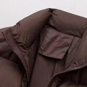 Women's Winter Parka with O-Neck Stand Collar Zipper Closure Long Sleeves Windproof Canvas <b>Heat</b> Retention Padded down <b>Coat</b> - Product Image 2