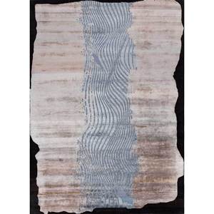 Edge Essence Beige <b>Brown</b> Hand Knotted <b>Wool</b> Bamboo Silk Rectangular Rugs Abstract Pattern AIWB-13010(Cs-01) for Home Hallway Use - Product Image 1