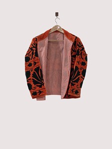 Bohemian Floral Embroidered <b>Velvet</b> <b>Blazer</b> Mandarin Collar Full Sleeve Women's Autumn Outerwear - Product Image 3