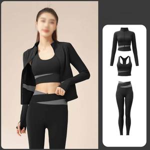 Ensemble soutien-gorge de sport sans couture et extensible pour le pouce, pantalon de yoga, pantalon d'entraînement, ensemble de 3 pièces, 2 pièces - Product Image 5
