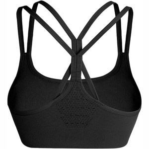 สปอร์ตบราไร้รอยต่อสำหรับผู้หญิงวัสดุผ้าสแปนเด็กซ์ระบายอากาศได้ดีผ้าไนลอนยืดได้ทันสมัยมีโลโก้ด้านหน้า - Product Image 6